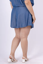 Plus Size Short med Flexibel T38 Tencel Denim