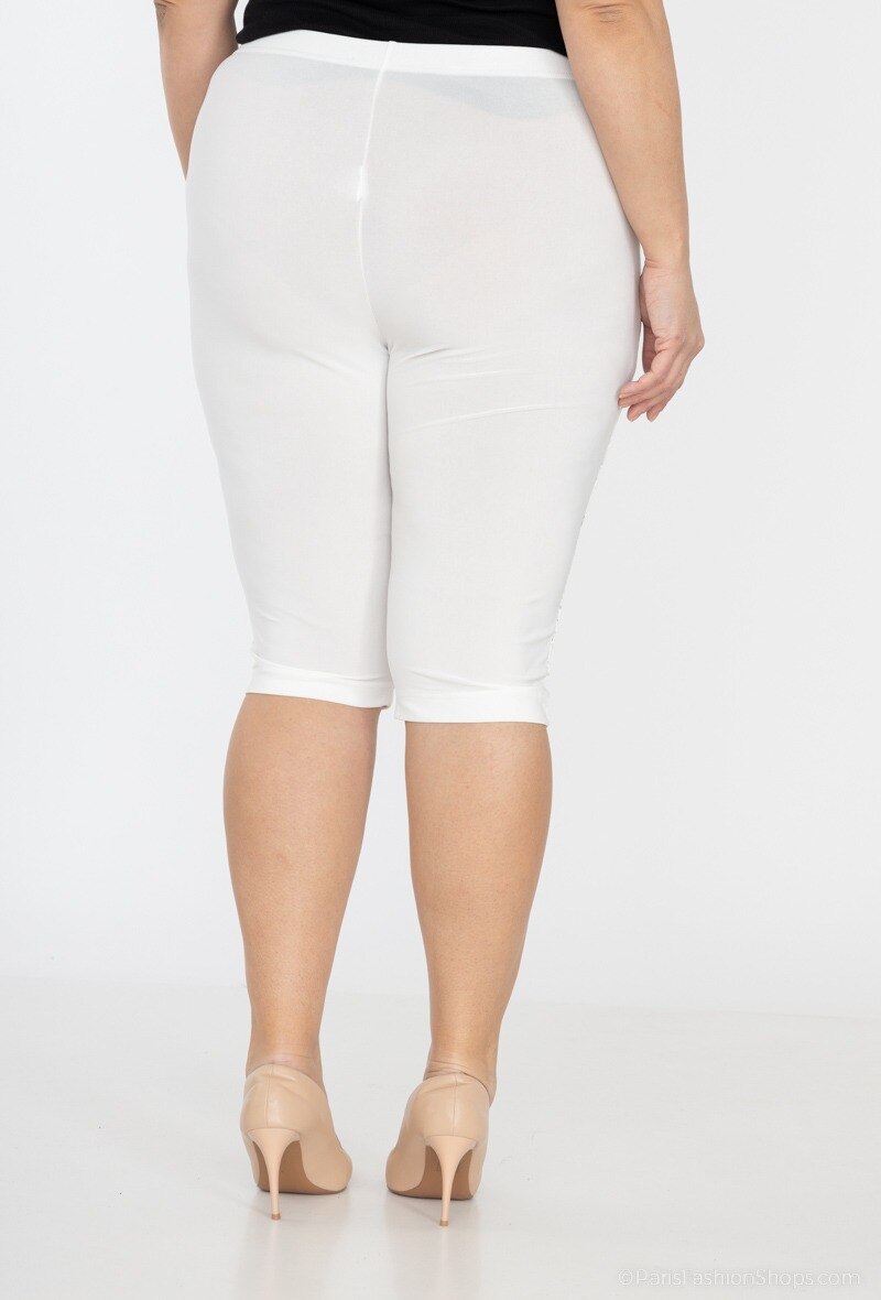 Plus Size Elastiska Midja Spets Shorts