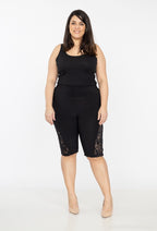 Plus Size Elastiska Midja Spets Shorts
