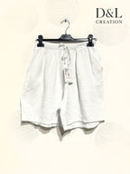 Plus Size Double cotton gauze shorts with T38 to T50 pockets