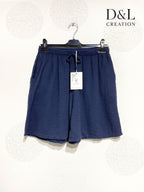 Plus Size Dubbelbomullsgaze Shorts med T38 till T50 Fickor