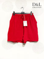 Plus Size Dubbelbomullsgaze Shorts med T38 till T50 Fickor