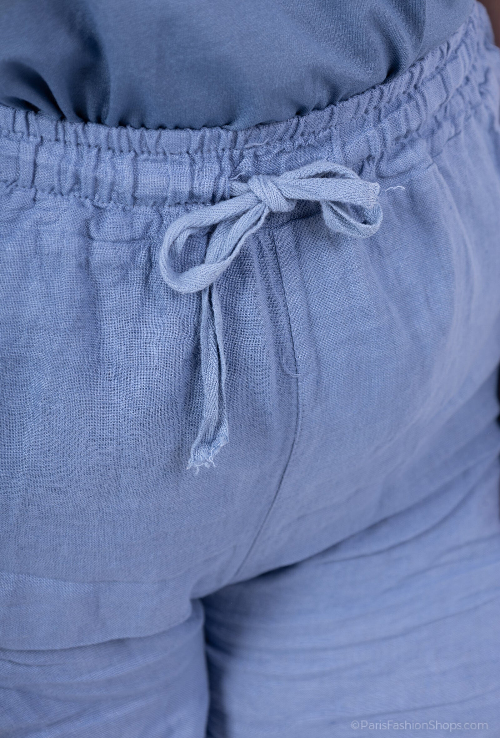 Plus Size Linne Shorts med T38 till T50 Fickor