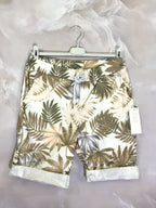 Plussize Foliage-mönstrade shorts