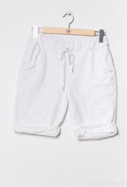 Plus Size Enfärgade Shorts med Spets