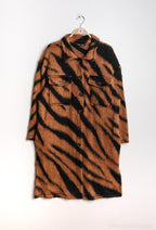 Plus Size Zebra Lång Overshirt
