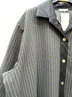 Randig ulltouch overskjorta i stor storlek