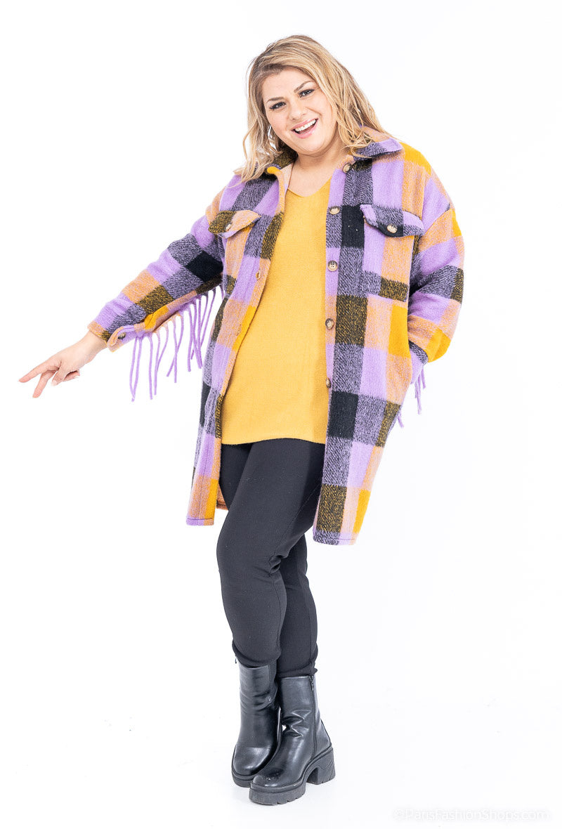 Plus Size Overskorta i Ull och Polyester