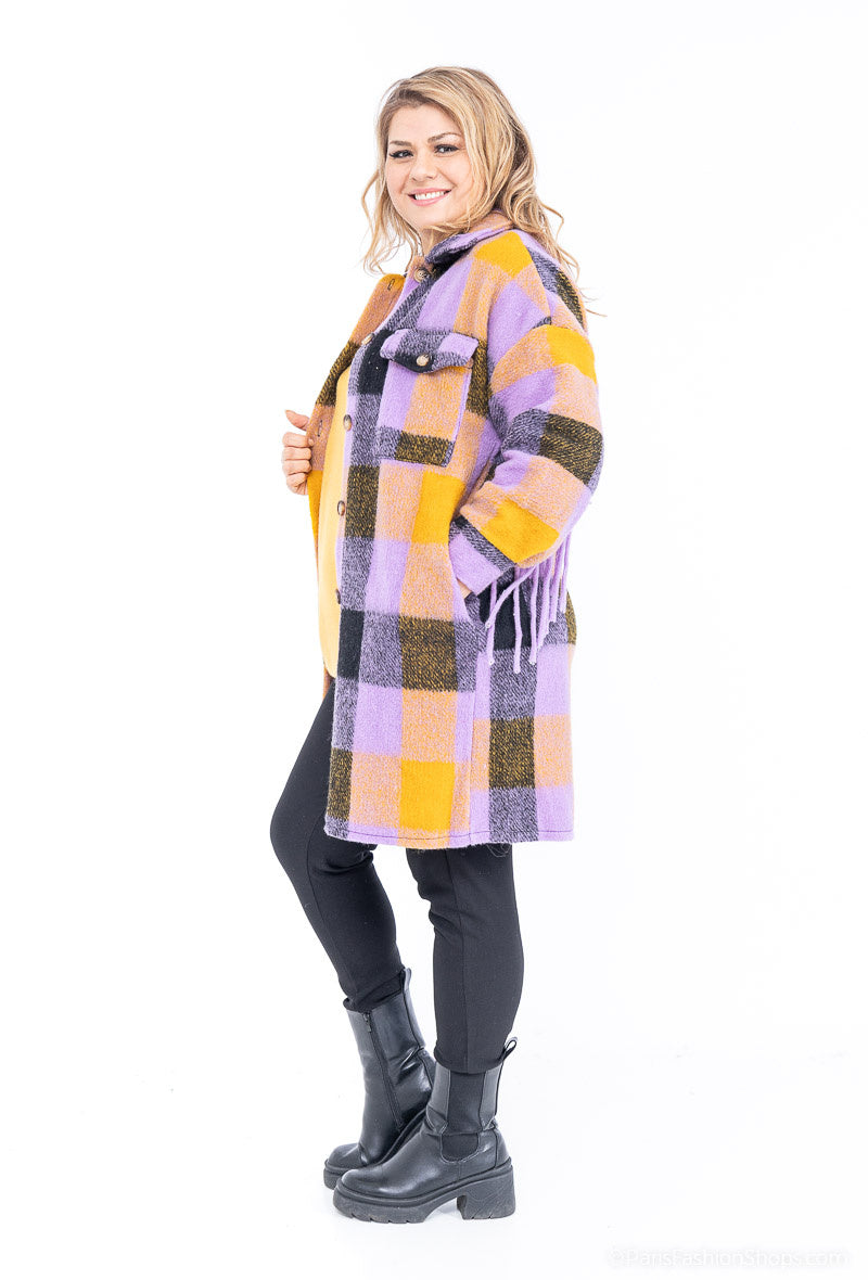 Plus Size Overskorta i Ull och Polyester
