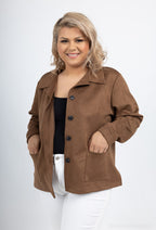 Suede overshirts i Stor Storlek