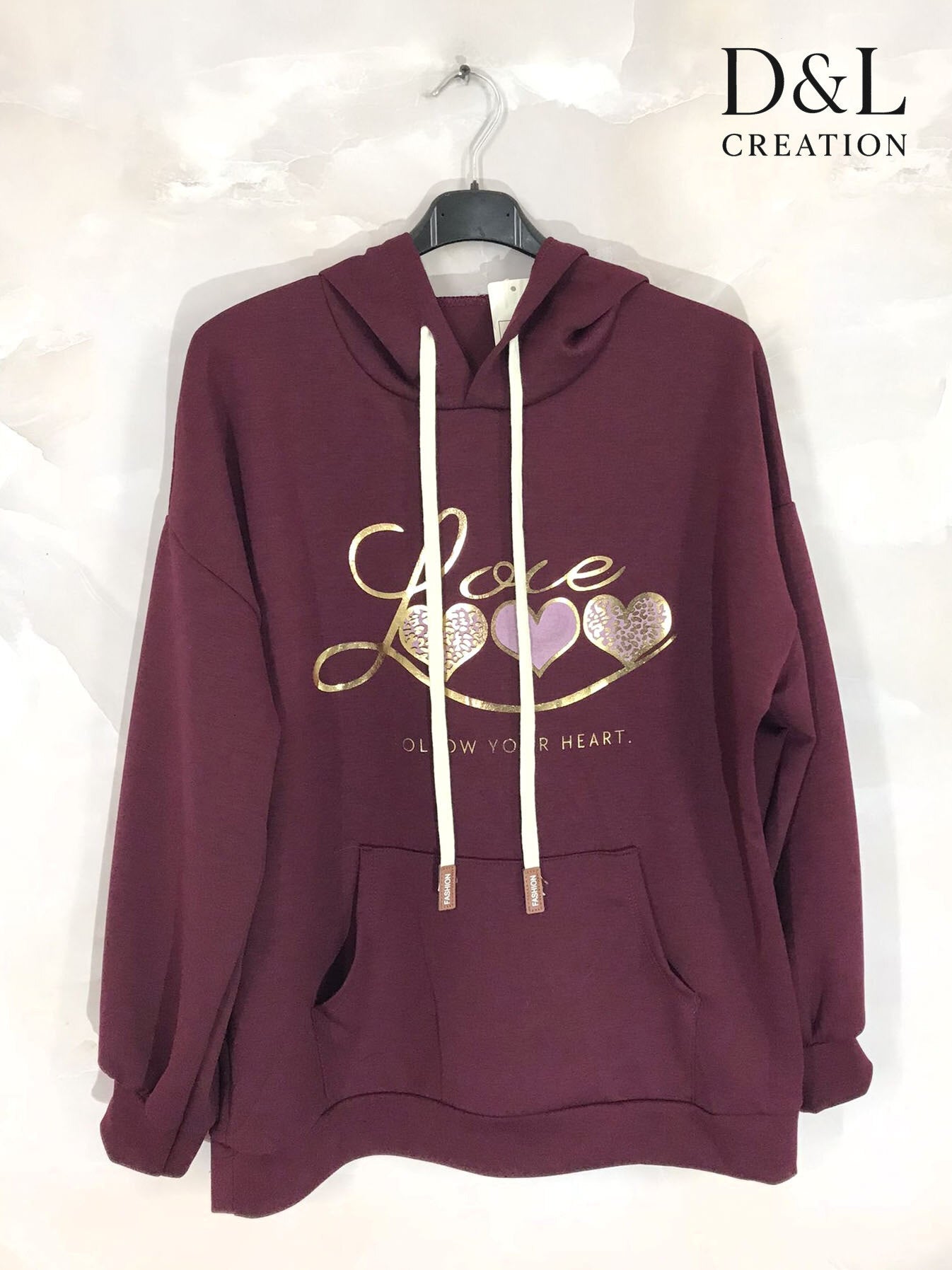 Soft LOVE hoodie sizes 38 to 48 i Plus Size