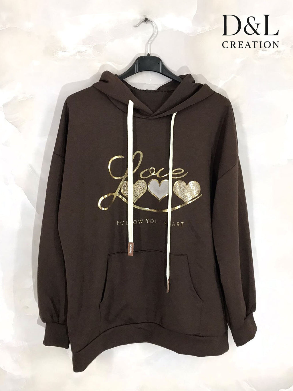 Soft LOVE Hoodie för Plus Size - Stl 38 till 48