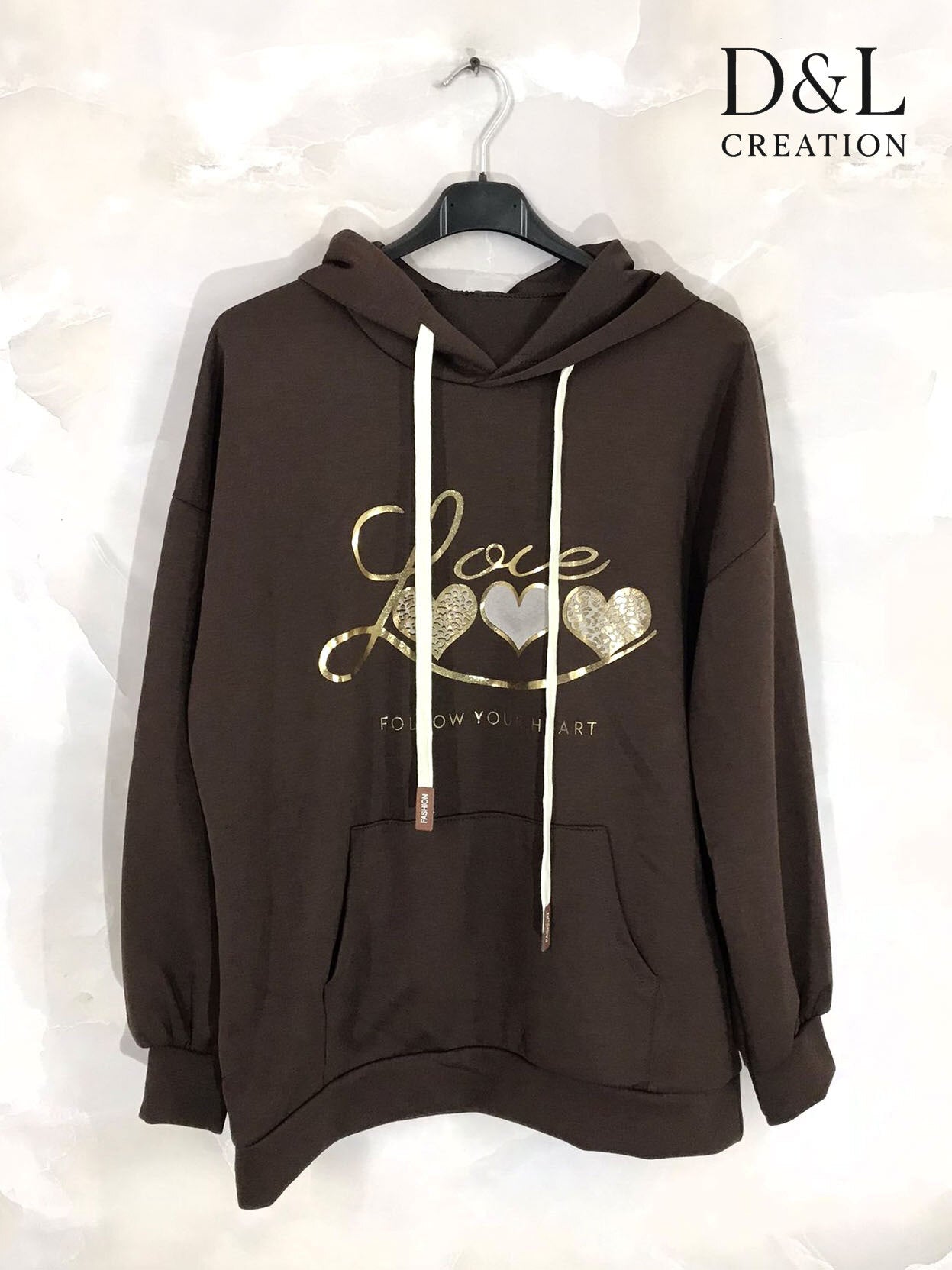 Soft LOVE Hoodie för Plus Size - Stl 38 till 48