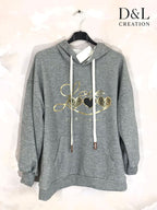 Soft LOVE Hoodie för Plus Size - Stl 38 till 48