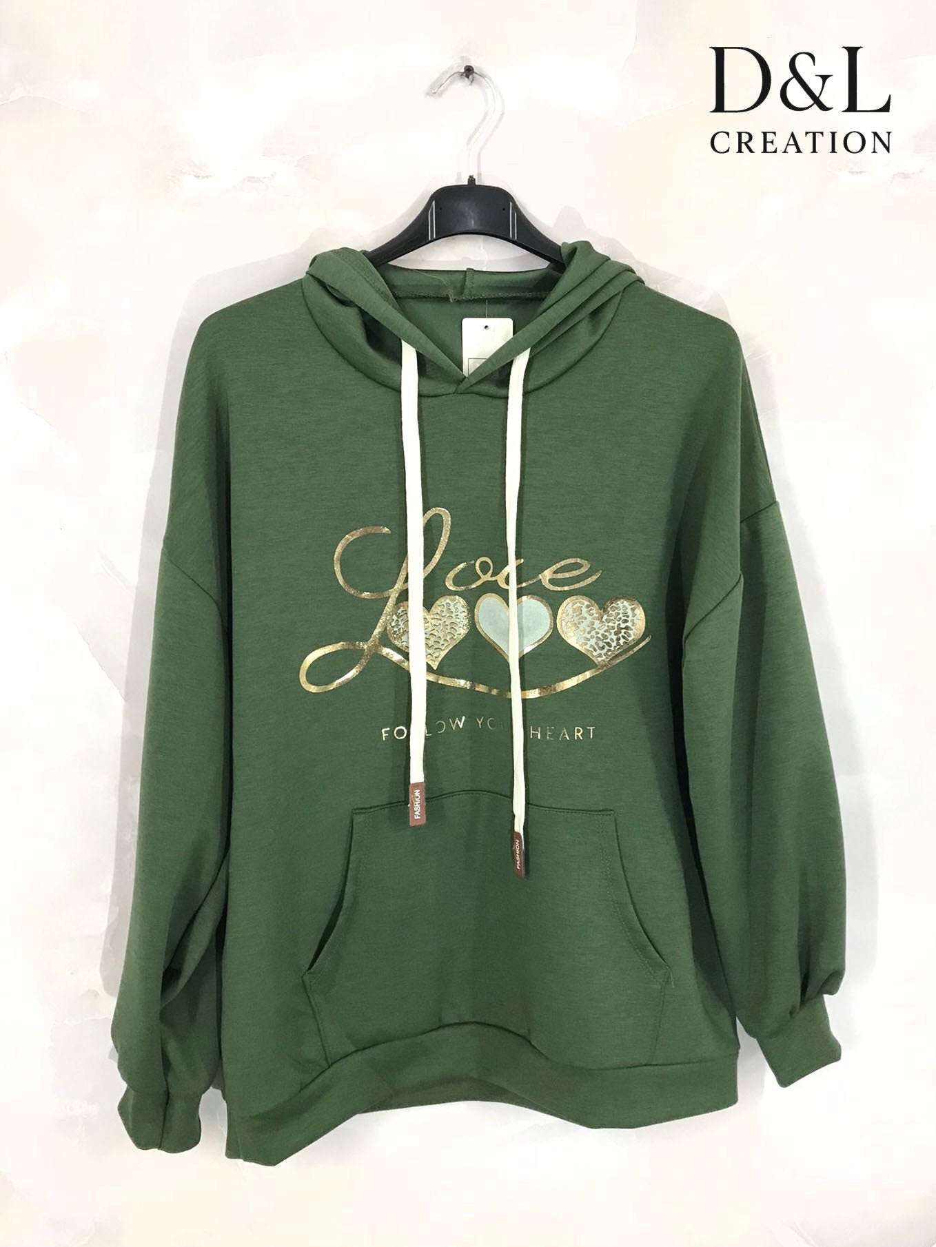 Soft LOVE Hoodie för Plus Size - Stl 38 till 48