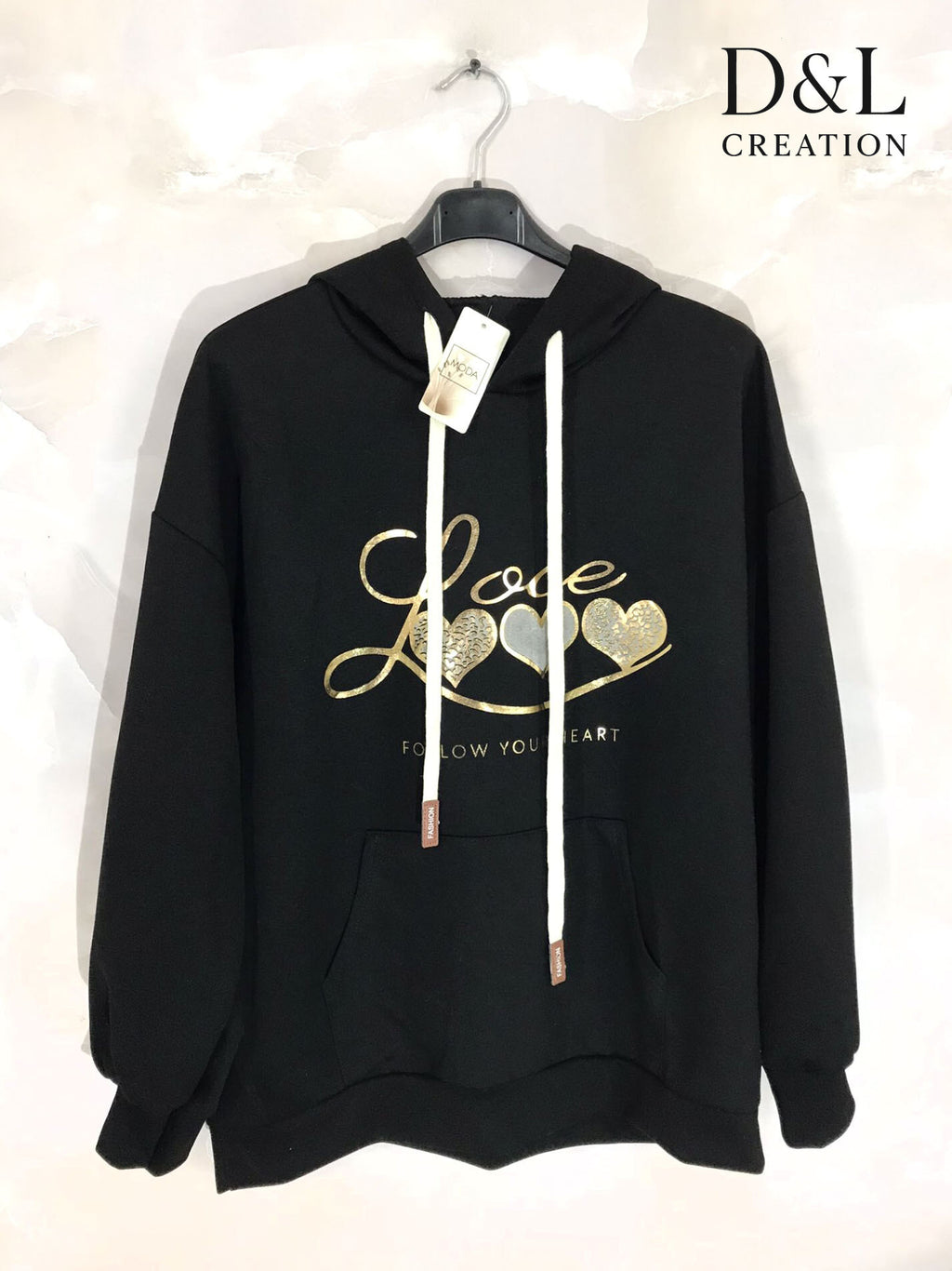 Soft LOVE hoodie sizes 38 to 48 i Plus Size