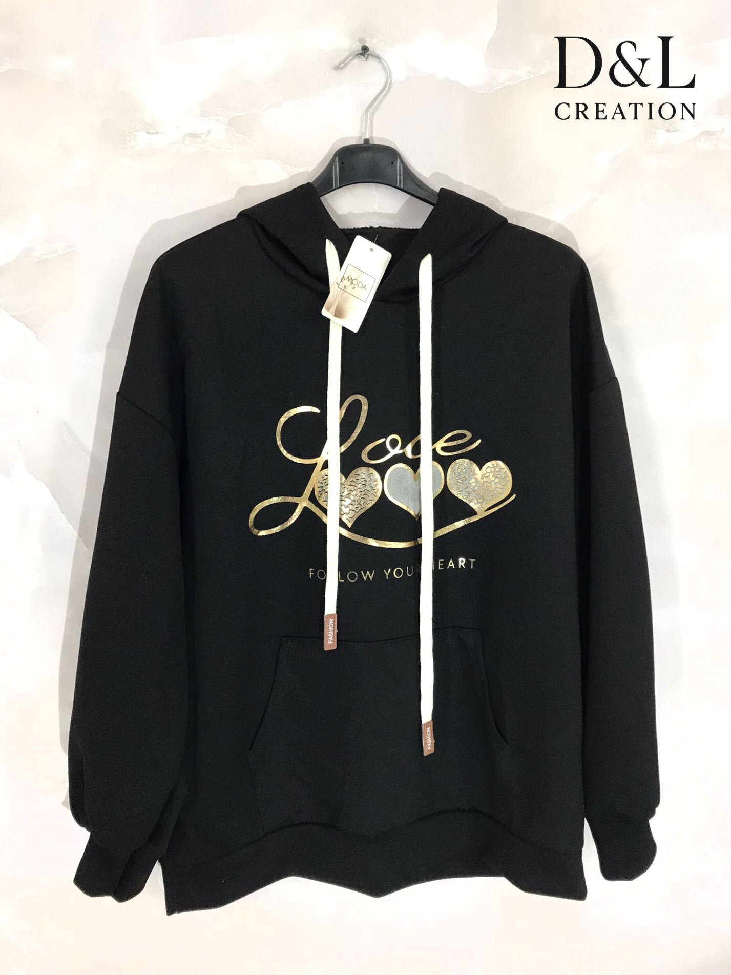 Soft LOVE hoodie sizes 38 to 48 i Plus Size