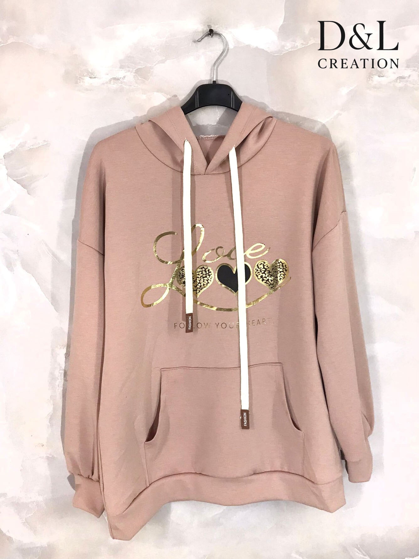 Soft LOVE hoodie sizes 38 to 48 i Plus Size