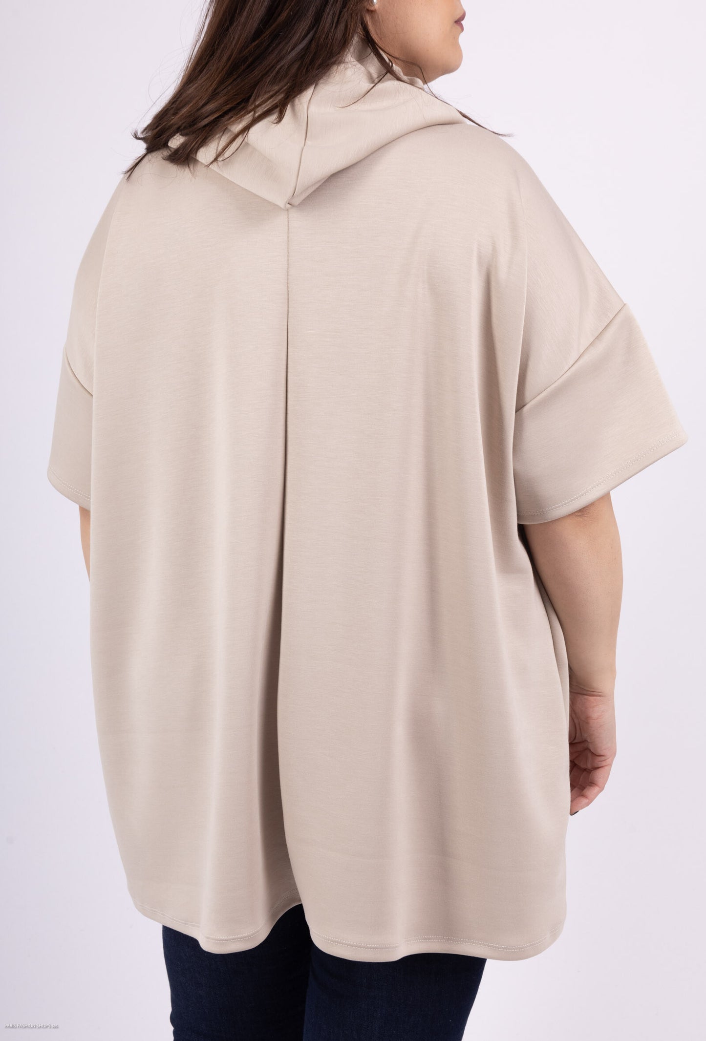 Plus Size Kortärmad Hoodie med Stjärna