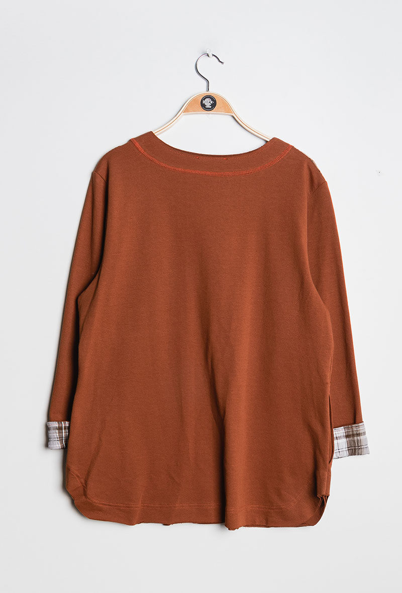 Plus Size Sweatshirt med rutigt detaljer