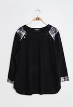 Plus Size Sweatshirt with check detail