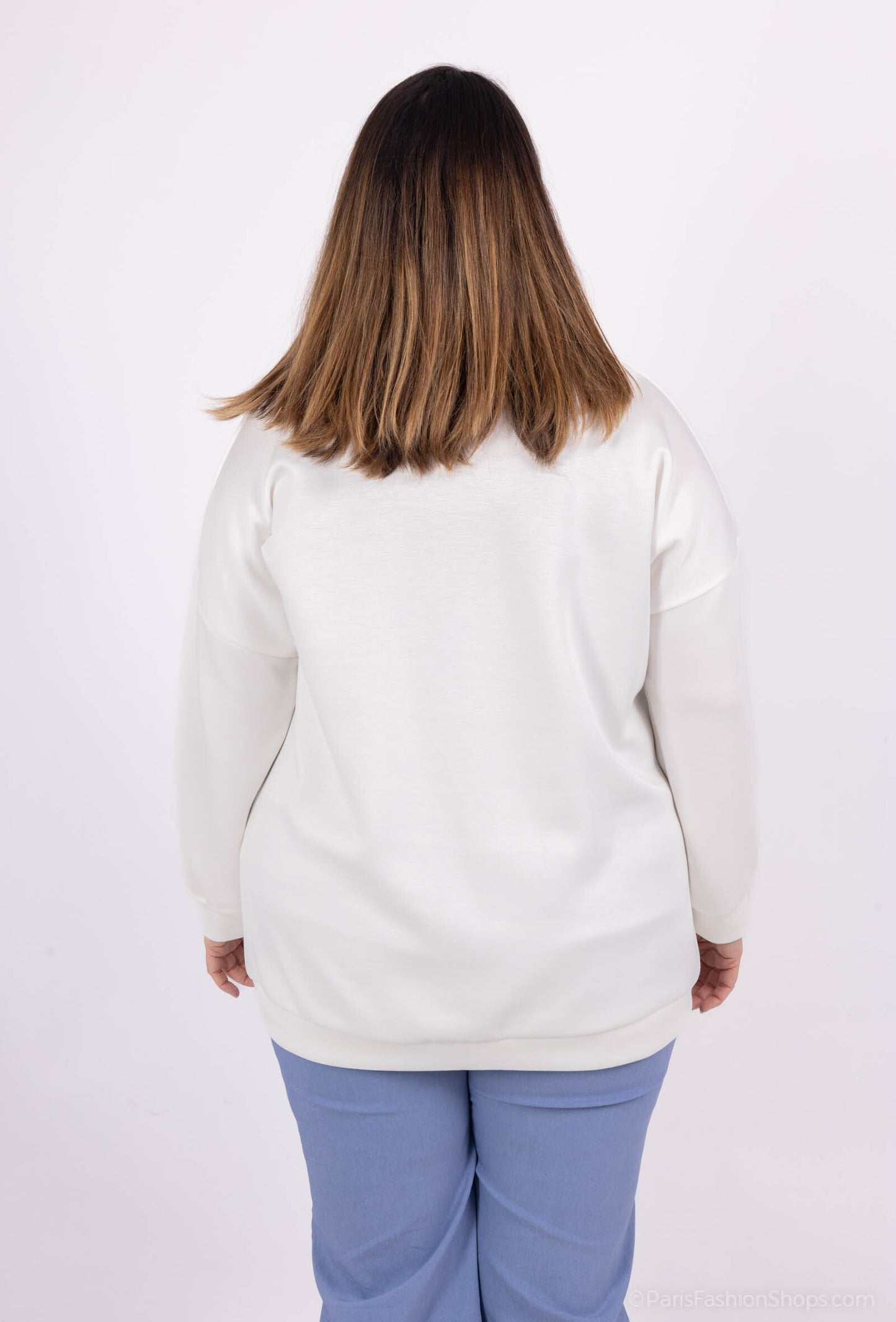 Plus Size Rundhals Bicolor/Leopardtryck Sweatshirt