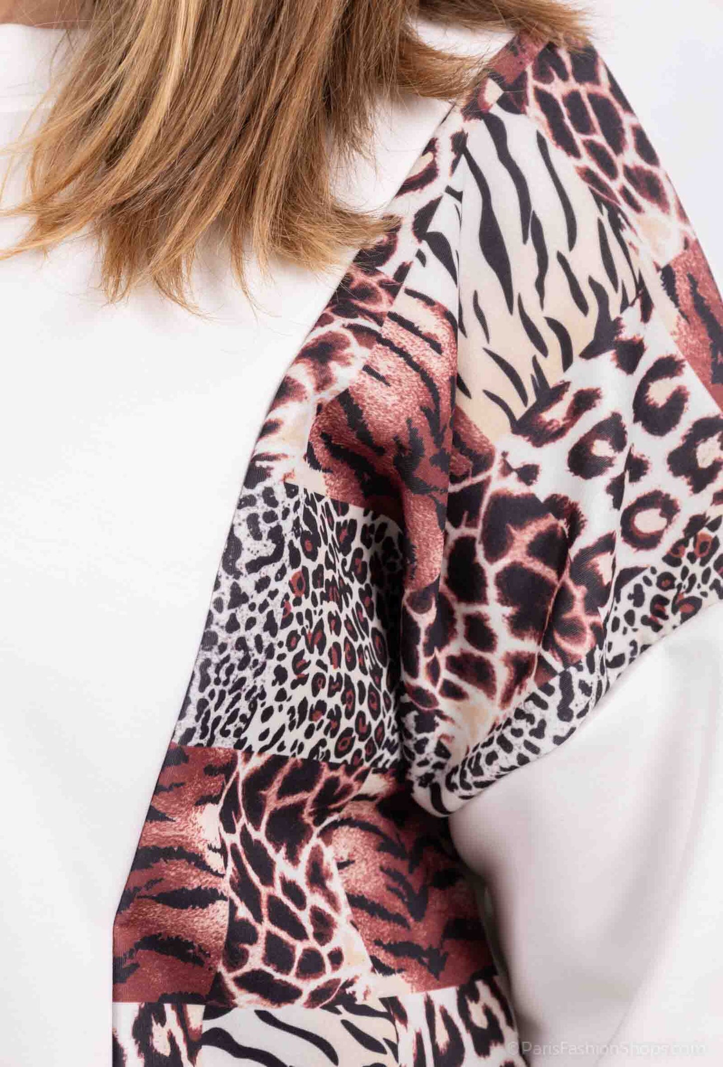 Plus Size Bicolor Leopard Print Sweatshirt