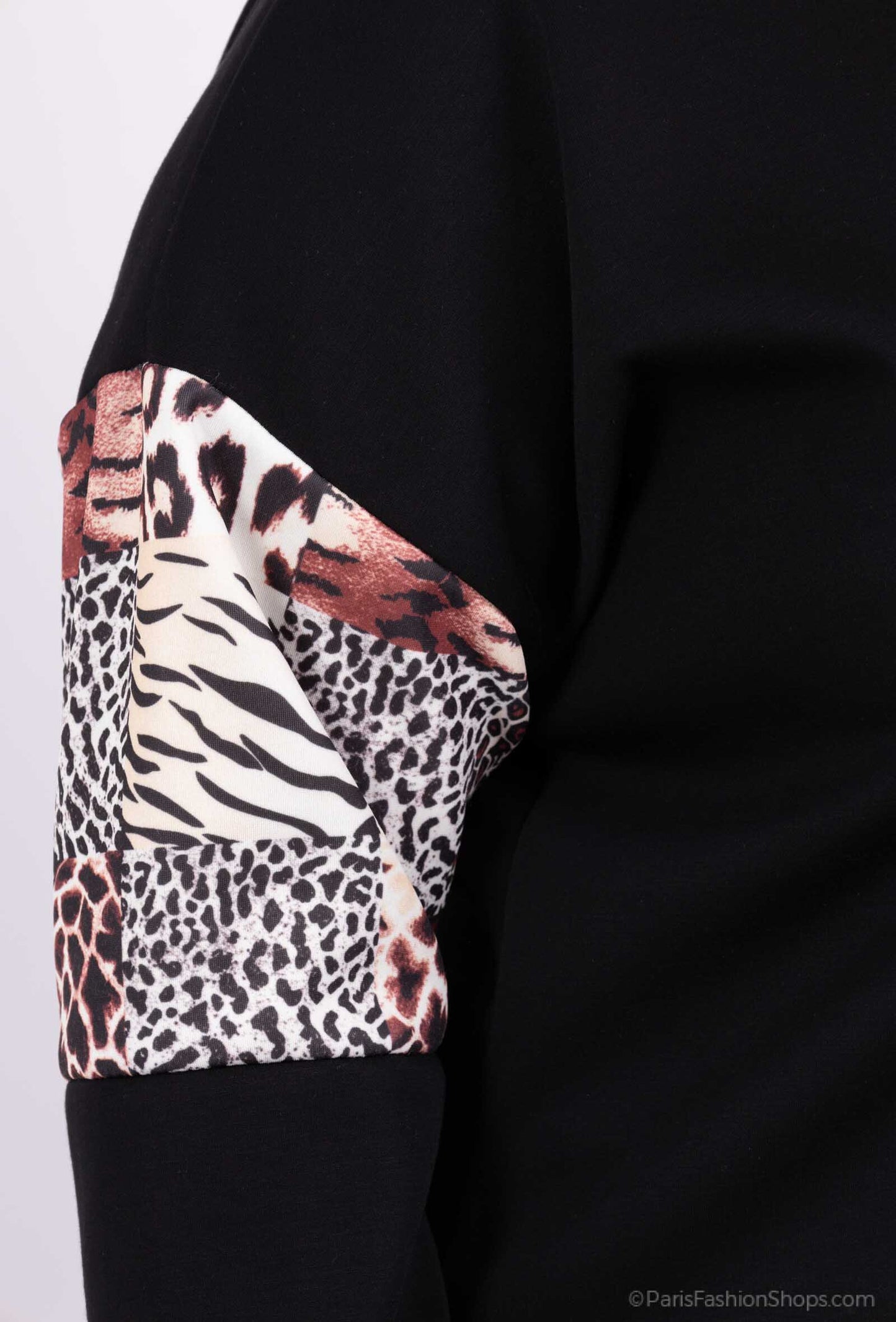 Plus Size Bicolor Leopard Print Sweatshirt