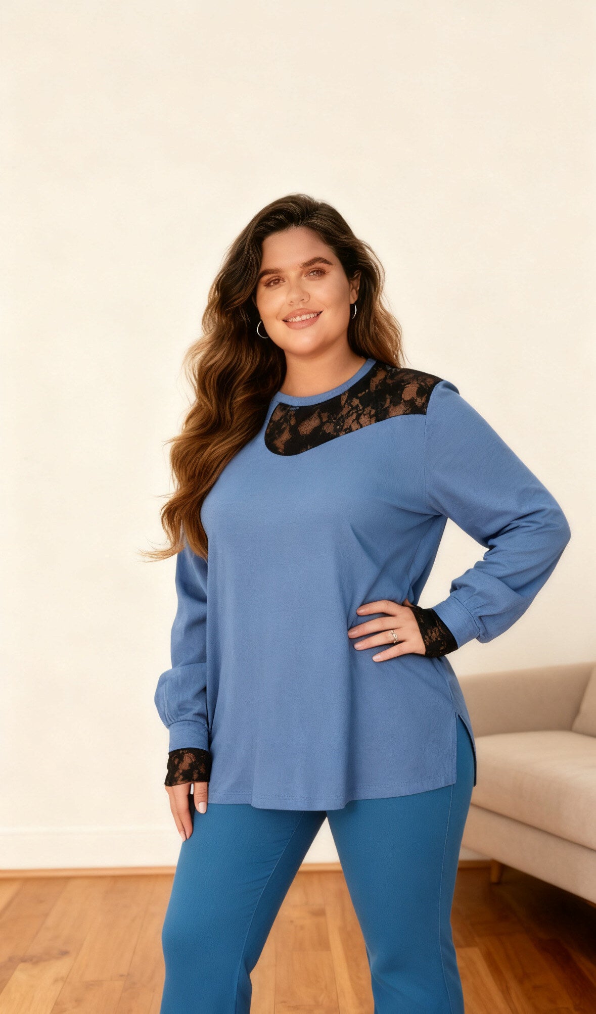 Plus size sweatshirt i Stor Storlek