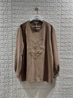 Plus Size Sweatshirt med Rhinestone-Hjärta