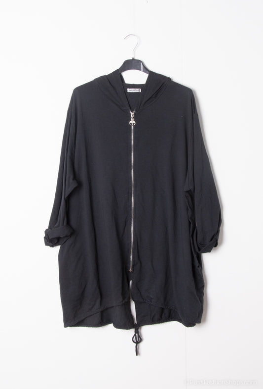 Plus Size Zipped Sweatshirt med 2 Sidfickor