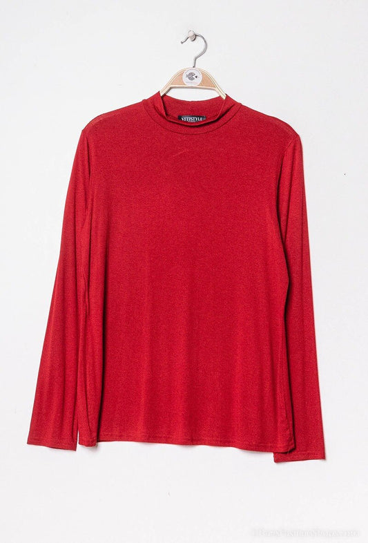 Plus Size T-shirt med funnel neck