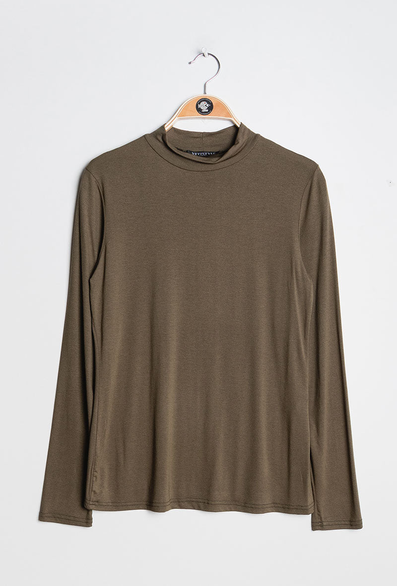 Plus Size T-shirt with funnel neck