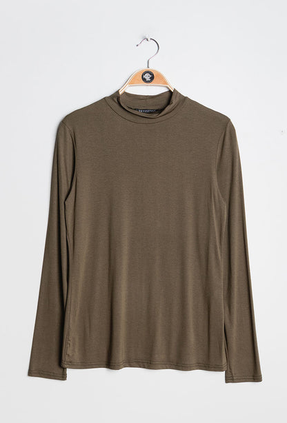 Plus Size T-shirt with funnel neck