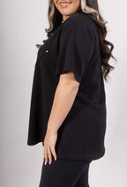 Plus Size T-shirt med pärlor för vår och sommar