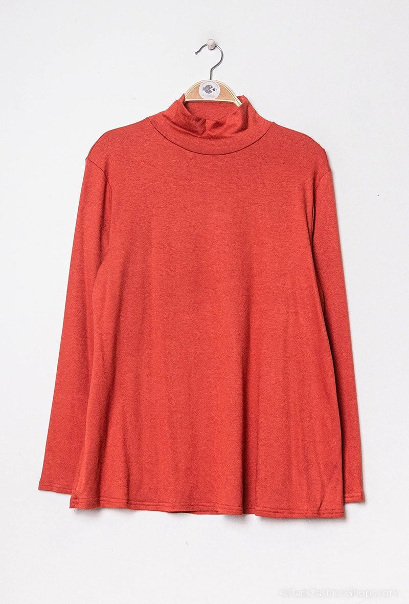 Plus Size T-shirt mit rollkragen