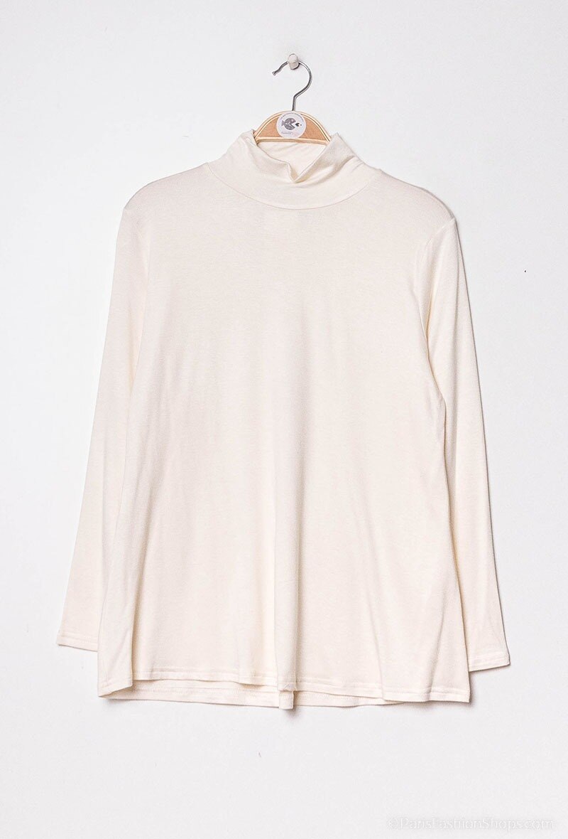 Plus Size T-shirt mit rollkragen