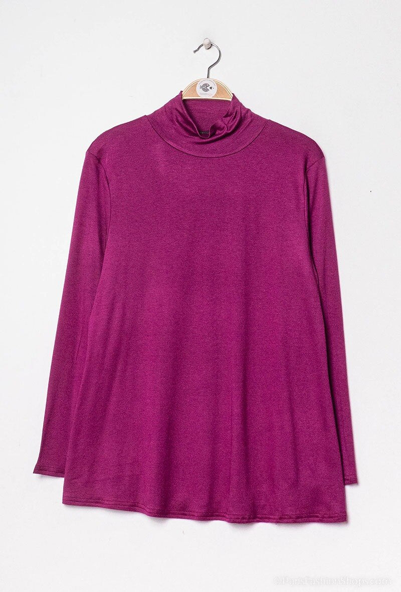 Plus Size T-shirt mit rollkragen