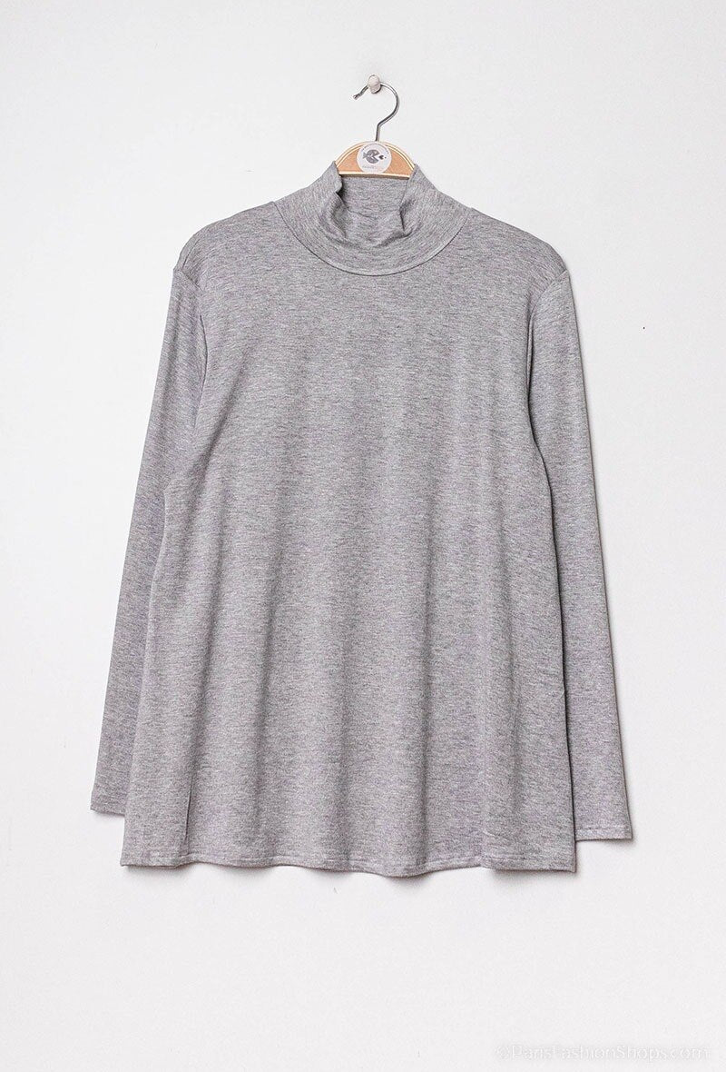 Plus Size T-shirt mit rollkragen