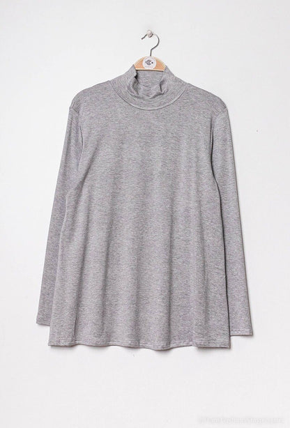 Plus Size T-shirt mit rollkragen