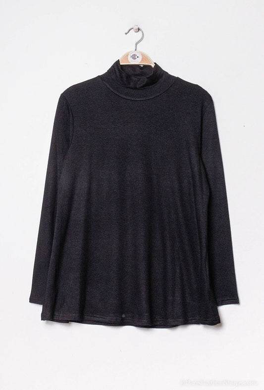 Plus Size T-shirt med Rollkrage
