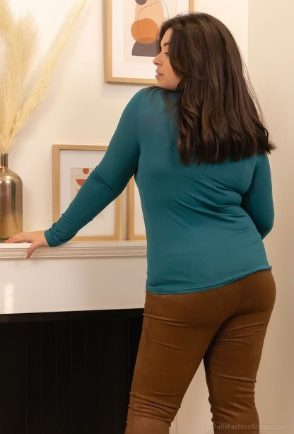 Plus Size Turtleneck T-shirt