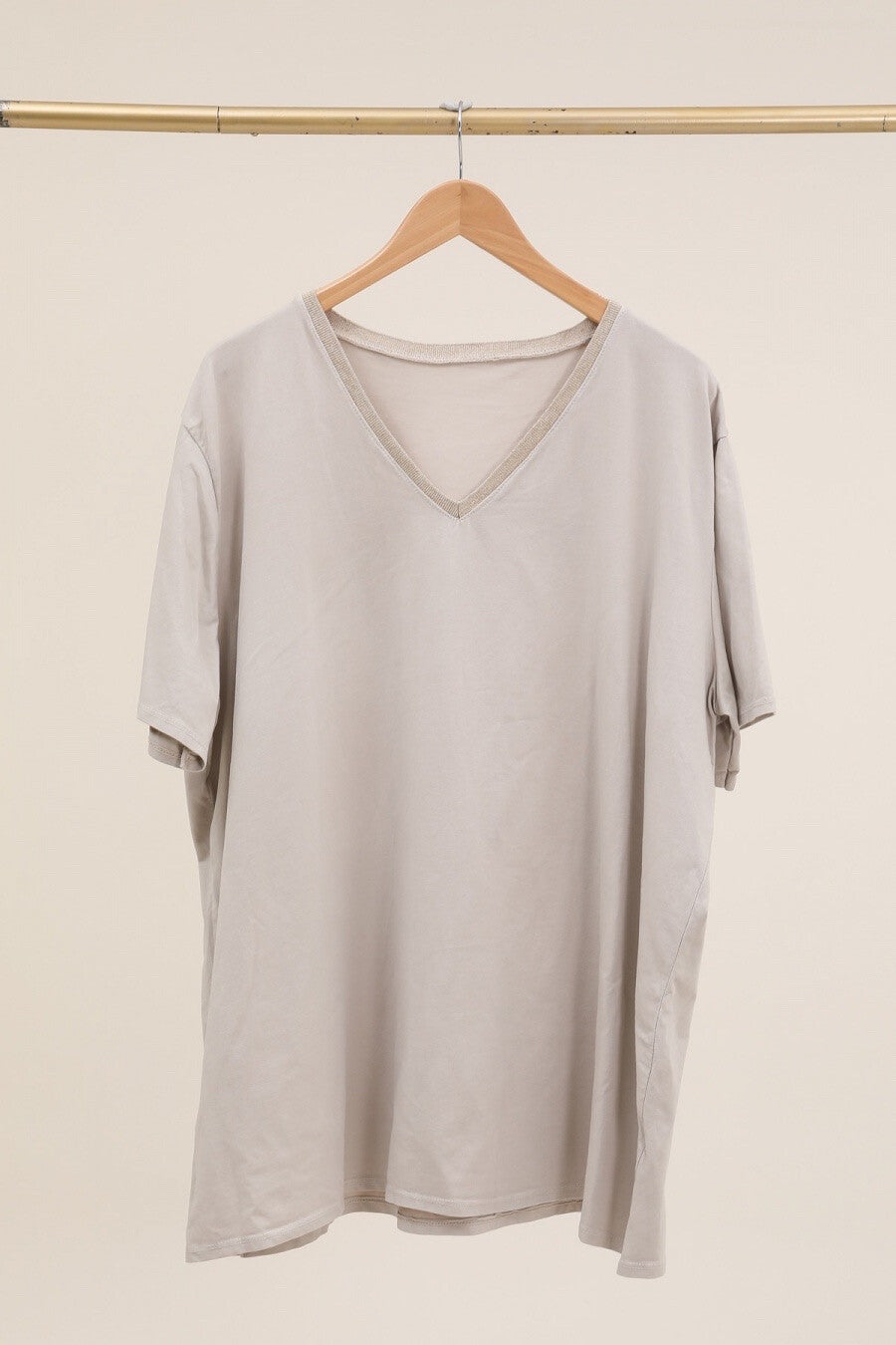 Plus Size V-neck cotton t-shirt