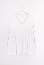 Plus Size V-neck cotton t-shirt