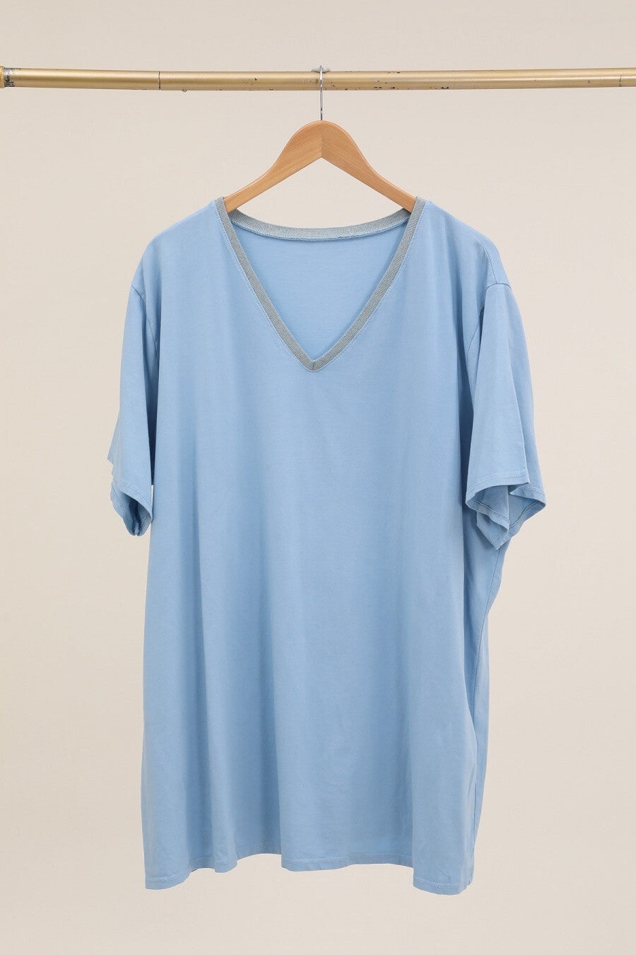 Plus Size V-neck cotton t-shirt