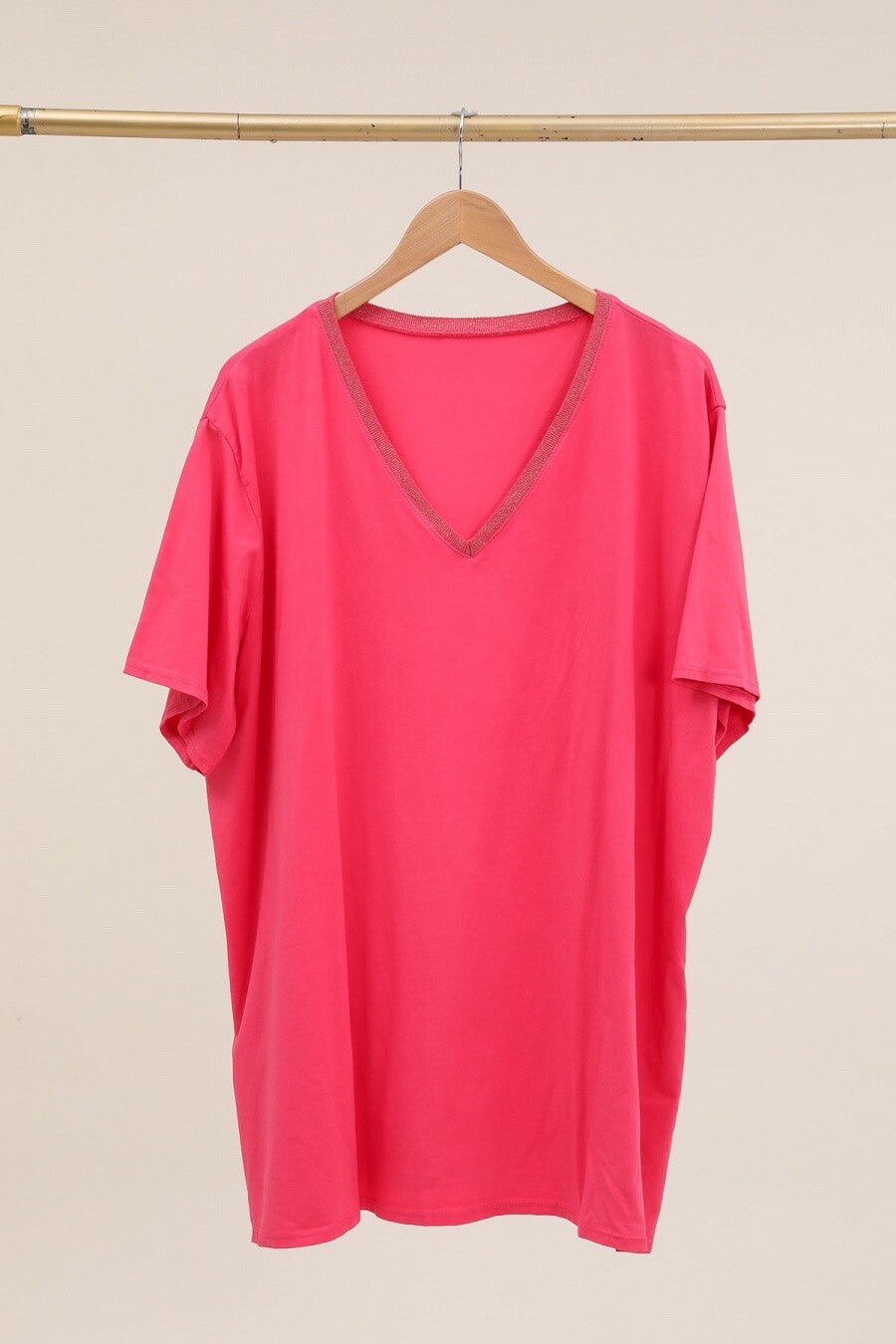 Plus Size V-neck cotton t-shirt