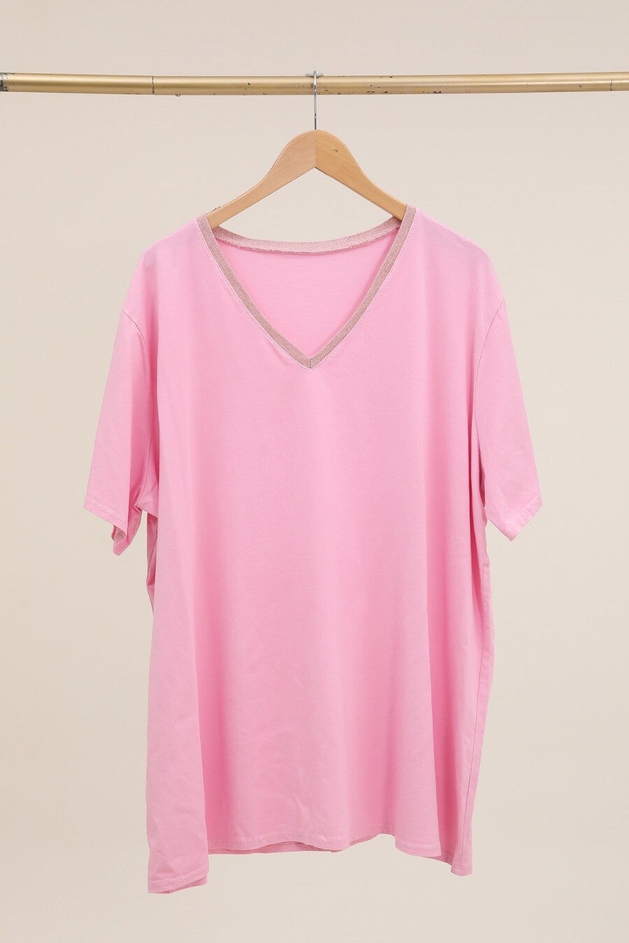 Plus Size V-neck cotton t-shirt