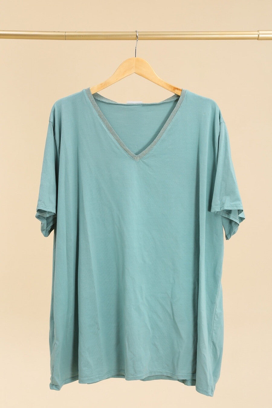 Plus Size V-neck cotton t-shirt