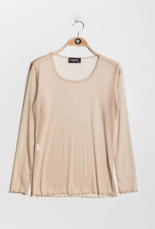 Plus Size Transparent Fishnet T-shirt