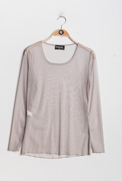 Plus Size Transparent t-shirt in fishnet